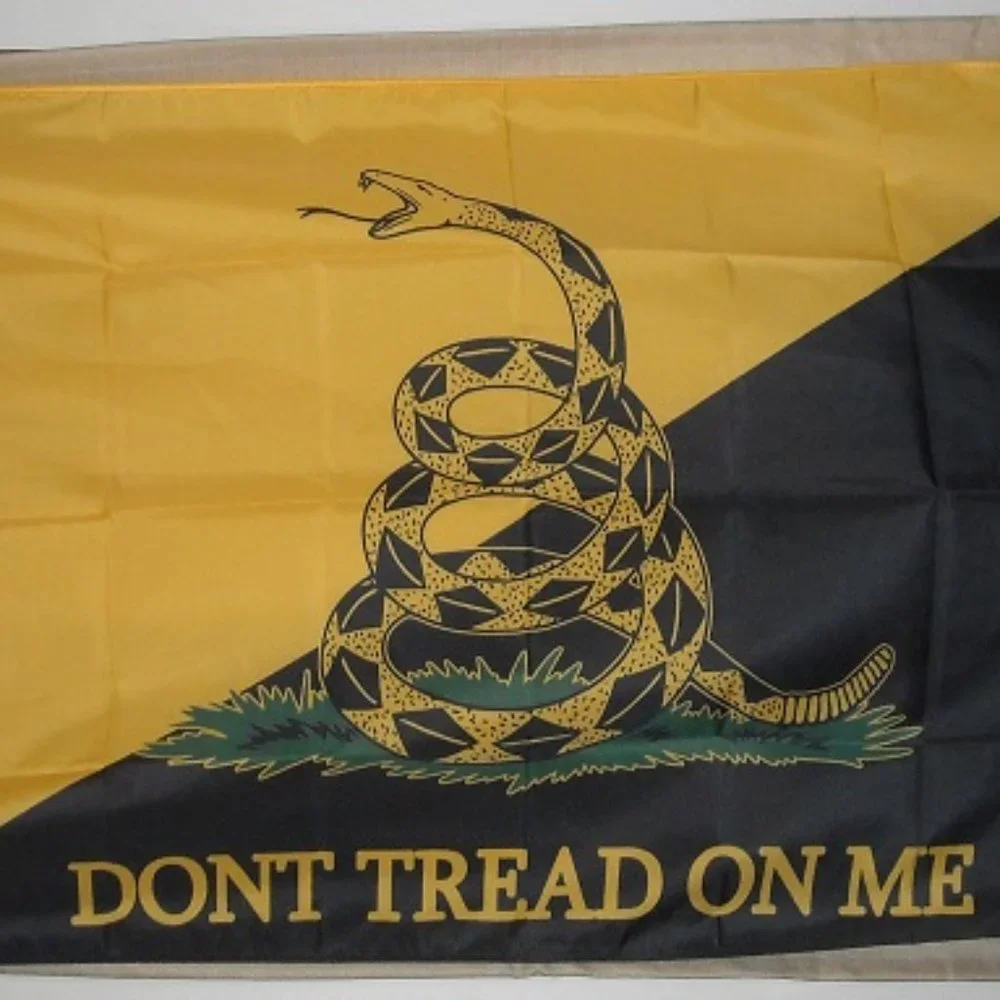 Anarcho-Capitalist Gadsen 3'x5' Yellow Black Flag Dont Tread On Me Rothbard
